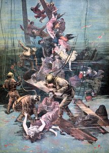 Ein Unfall in Santander, Taucher suchen nach den Leichen der Opfer, 1893