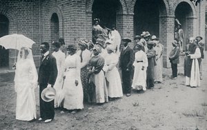 Eine afrikanische christliche Hochzeitsprozession, 1912