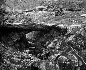 Eine Inka-Brücke, Peru, 1895 von Unbekannt