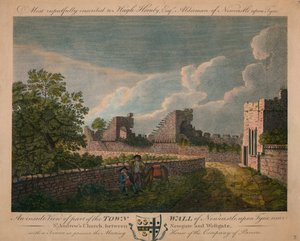 Ein Innenansicht der Stadtmauer von Newcastle upon Tyne, um 1760-90