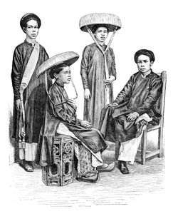 Annamitische Häuptlinge und Frauen, Vietnam, 1895