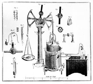Antoine Lavoisiers Apparat zum Wiegen von Gasen, 1789