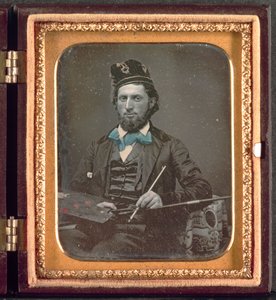 Künstler mit seiner Palette und Pinseln, ca. 1850er Jahre