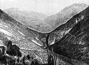 Aufstieg der Cumbre, Chile, 1895