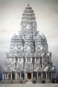 Asiatisches Zivilisationsmuseum, Angkor, Erkundung der heiligen Stadt Kambodschas, Restaurierung des zentralen Turms des Bayon, Louis Delaporte und Henri Deverin, Kambodscha von Unbekannt