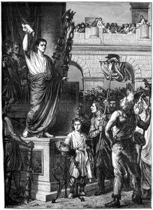 Augustus präsentiert die Verfassung, Lyon, Frankreich, 10 v. Chr. 1882-1884 von Unbekannt