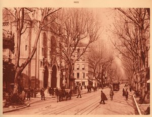 Avenue de la Victoire und Notre-Dame Kirche, Nizza, 1930