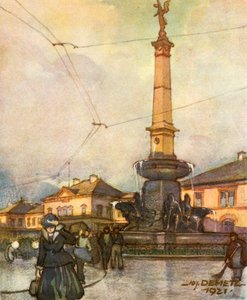 Bahnhof mit Vereinigungsbrunnen, um 1929 von Unbekannt