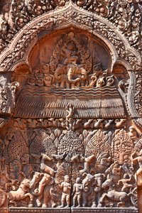 Banteay-Srei-Tempel in Angkor, Kambodscha. Fein geschnitzt. Siem Reap, Kambodscha von Unbekannt