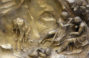 Baptisterium San Giovanni. Paradiespforte. Kain und Abel, Florenz, Italien