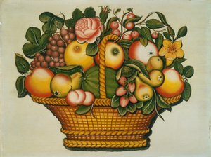 Korb mit Früchten und Blumen, ca. 1830 von Unbekannt