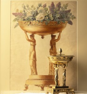 Korb, getragen von zwei Frauen, Aquarell von Garneray von Unbekannt