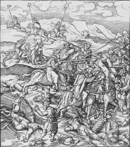 Schlacht zwischen den Mongolen unter Timur und den Türken von Unbekannt