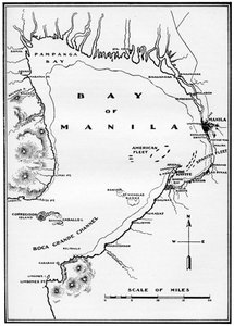 Schlacht in der Bucht von Manila, Philippinen, Spanisch-Amerikanischer Krieg, 1898