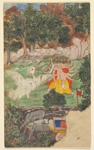 Schlacht von Ravana und Jatayu, aus Kapitel 49 des Aranya-kanda Buch des Waldes..., ca.