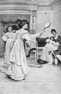 Federball und Federballschläger, 1906
