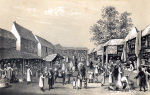Basar in Kabul, in der Obstzeit, 1847