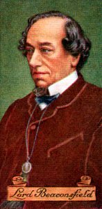 Benjamin Disraeli, Earl of Beaconsfield, aus einer Serie von Zigarettenkarten, 1935