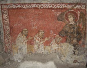 Bernhard der Pilger und seine Anhänger, gesegnet von Erzengel Michael, ca. 950