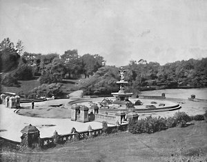 Bethesda-Brunnen, Central Park, New York, um 1897
