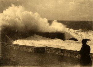 Biarritz - Welleneffekt an der Digue du Rocher de la Vierge, ca. 1930