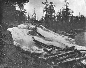 Big Falls, Peshtigo River, Wisconsin, USA, um 1900