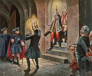 Bild 76: Friedrich der Große im Schloss Lissa. 5. Dezember 1757, 1936