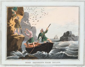 Vogeljagd von unten, Shetlandinseln, 1813