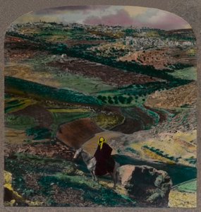 Vogelperspektive von Bethlehem, mit Weinbergen und Olivenhainen, um 1900 von Unbekannt