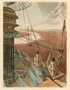 Vogelperspektive von der Treppe und dem oberen Teil des Pavillons, das Kolosseum, Rom von Unbekannt