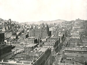 Vogelperspektive vom Turm des Chronicle-Gebäudes, San Francisco, USA, 1895