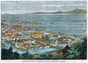 Vogelperspektive von Manila, Luzon, Philippinen, ca. 1880 von Unbekannt