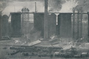 Hochöfen bei Bell Bros. Eisenwerke, Middlesborough, 1910 von Unbekannt