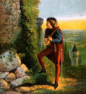 Blondel im Gefängnis von Richard, 12. Jahrhundert, um 1850
