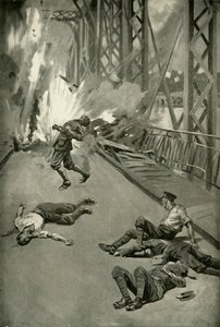 Sprengung einer Brücke über die Aisne bei Soissons, 1919 von Unbekannt