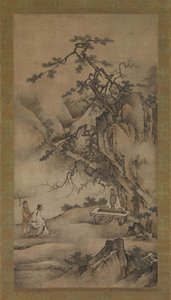 Bo Ya spielt die Qin, während Zhong Ziqi zuhört, 1530er