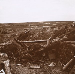 Bombardierte Batterie, Clery, Frankreich, ca. 1914-1918
