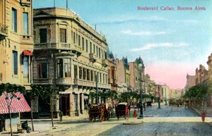 Boulevard Callao, Buenos Aires, Argentinien, spätes 19. oder frühes 20. Jahrhundert