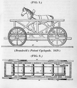 Brandreths pferdebetriebene Lokomotive Cycloped, 1829 von Unbekannt