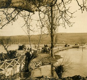 Brücke über die Maas bei Dugny, Nordfrankreich, um 1914-1918