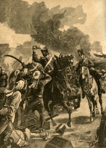 Britischer General Joseph Thackwell in der Schlacht von Sobraon, Punjab, Indien, 1846 ca. 1890 von Unbekannt