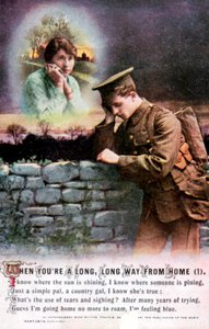Britischer Soldat träumt von seiner Liebsten zu Hause, Erster Weltkrieg, 1914-1918 von Unbekannt