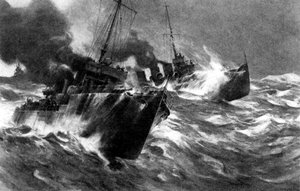Britische Torpedoboote in Nordseestürmen, Erster Weltkrieg, 1914 von Unbekannt