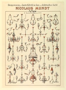 Anzeige für Gasbeleuchtungseinrichtungen, ca. 1895