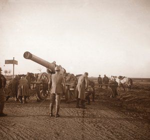 Kaputte schwere Artillerie, Somme, Nordfrankreich, um 1914-1918
