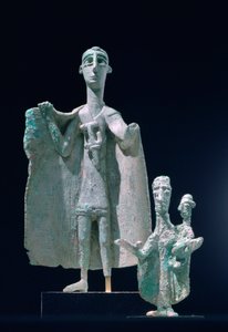Bronzestatue Mutter und Kind, Nuragische Kultur, Siniscola, Sardinien, 9.-6. Jahrhundert v. Chr.
