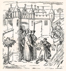 Die Brüder Polo brechen von Konstantinopel mit Marco nach China auf, um 1300, 1912