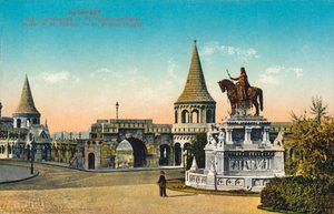 Budapest - St. Stephans-Statue, ca. 1900