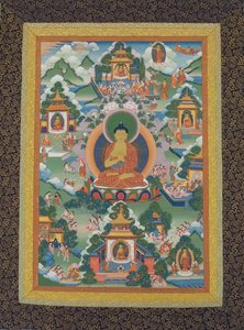 Buddha auf einem Lotus-Podest sitzend, 19. Jahrhundert