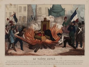 Verbrennung des Throns von König Louis Philippe am 25. Februar 1848